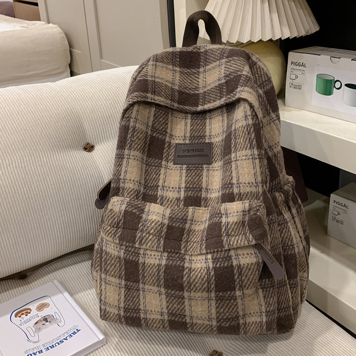 Gemütlicher Karomuster Rucksack Karnz