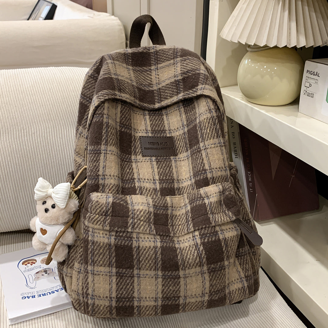 Gemütlicher Karomuster Rucksack Karnz