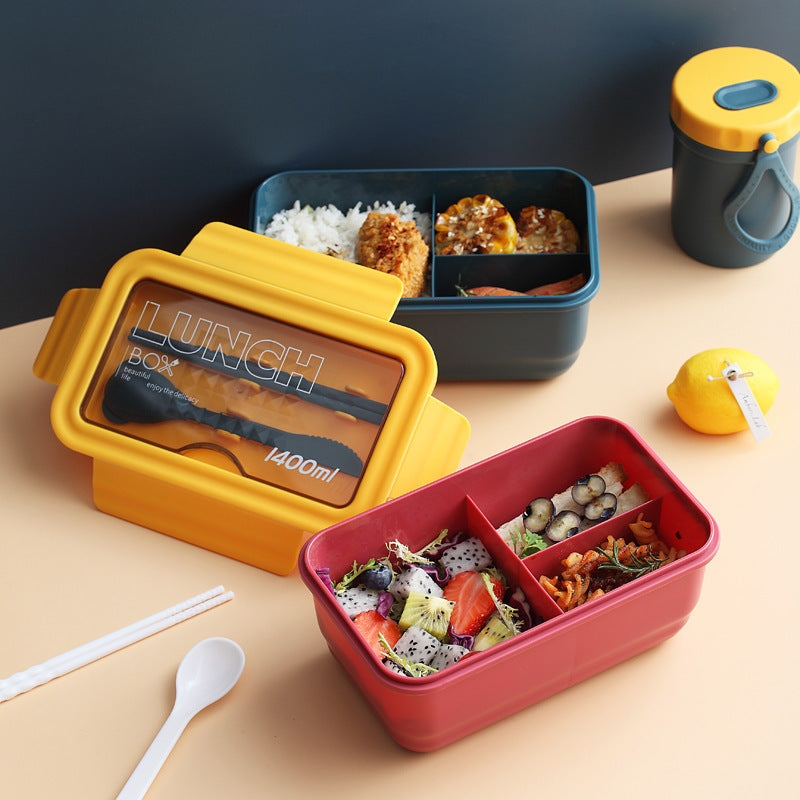 Multi-Compartment Lunch Aufbewahrungsbehälter mit Besteck