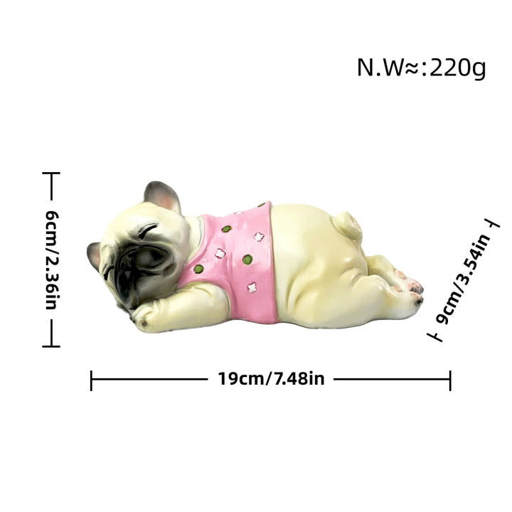 Dekorative Schlafende Bulldogge Figur Karnz