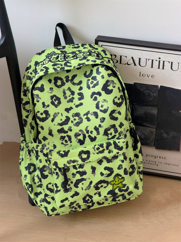 Mode-Bewusster Leoparden-Print Rucksack Karnz