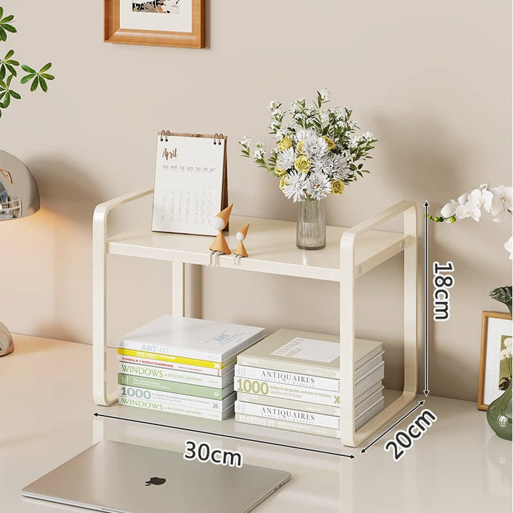Kompakte Metall Desktop Zwei-Ebenen Organizer Regal Erhöhung