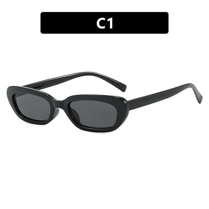 Damen modische Katzenaugen-Sonnenbrille mit transparentem Kunststoffrahmen und UV-Schutz Karnz