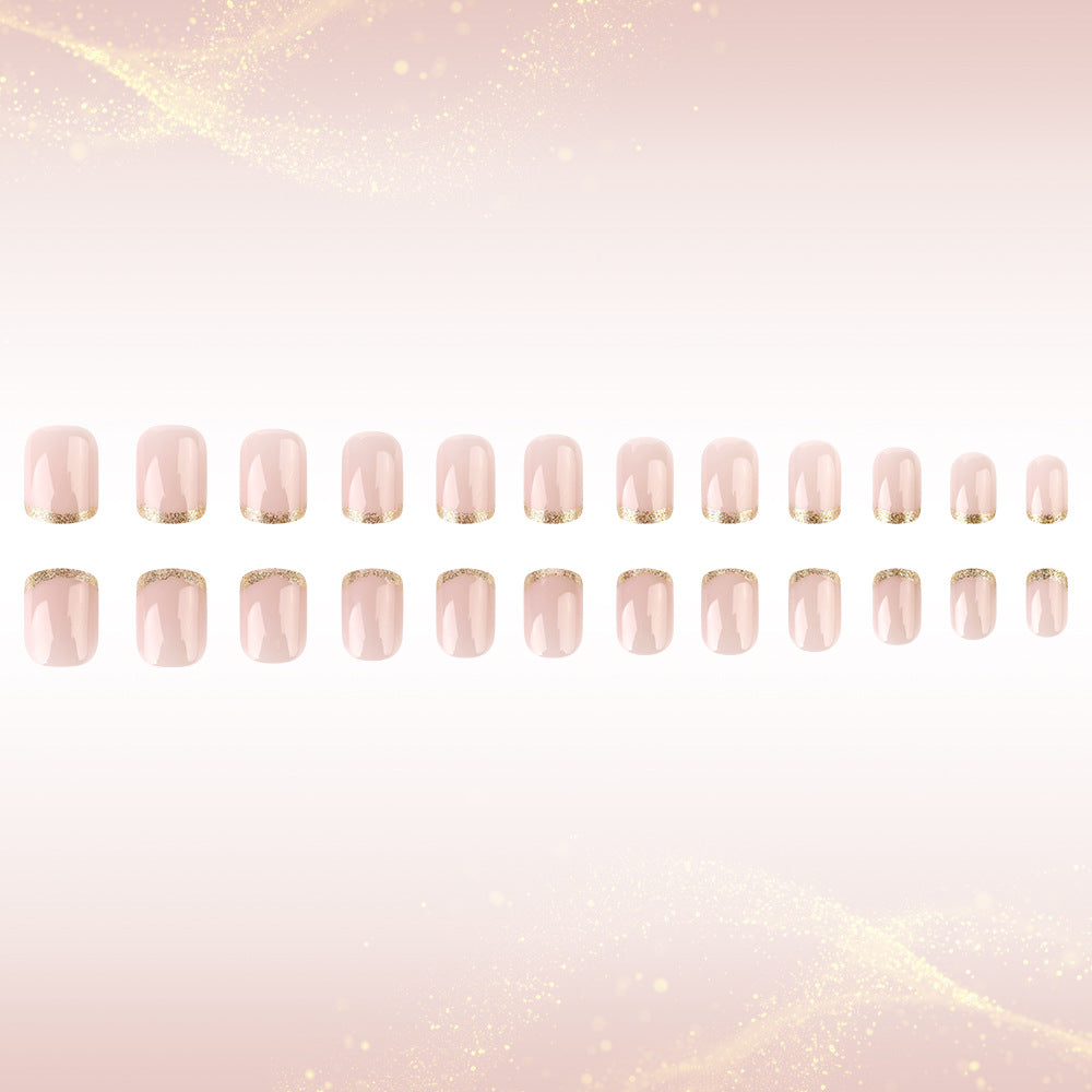 Premium Glossy French Tip Press-On Nails Karnz