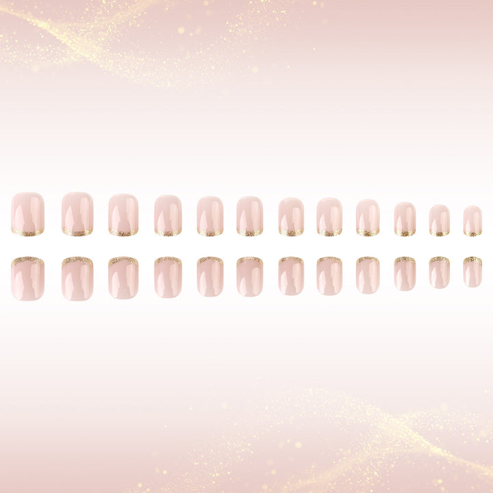 Premium Glossy French Tip Press-On Nails Karnz