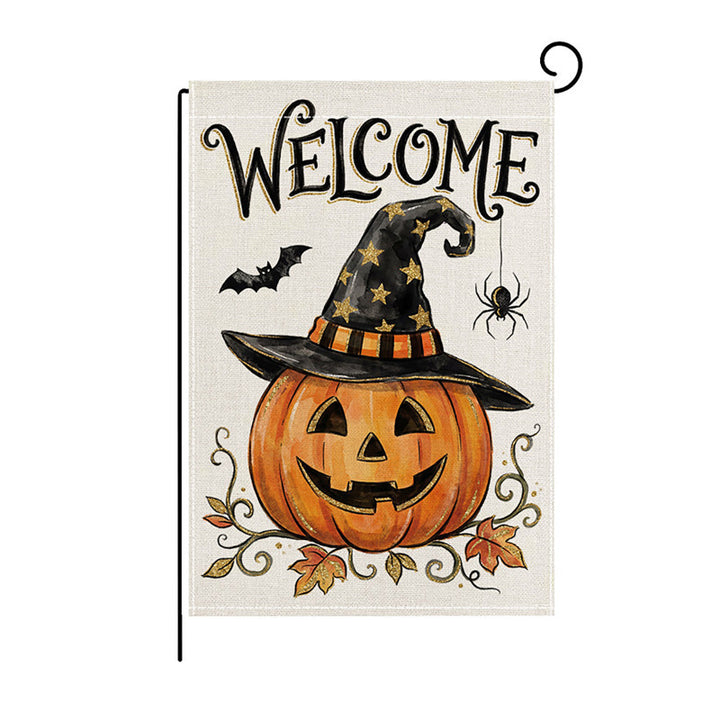 Halloween Willkommen Dekorative Gartenflagge