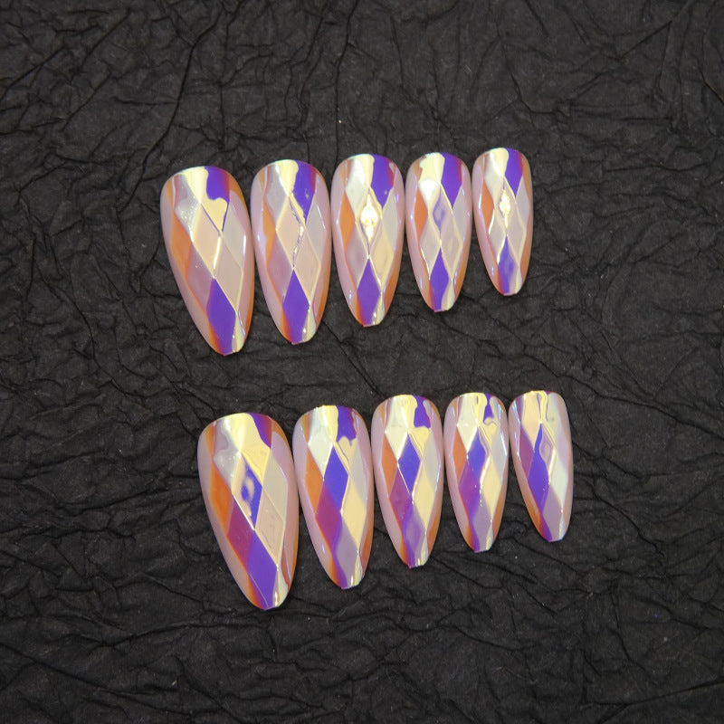 Glamouröses Diamantmuster Press-On Nagelset