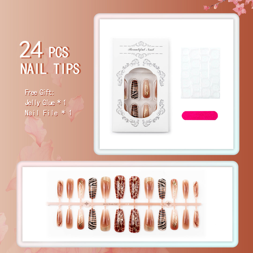 Exotisches Tierdruck Press-On Nagelset