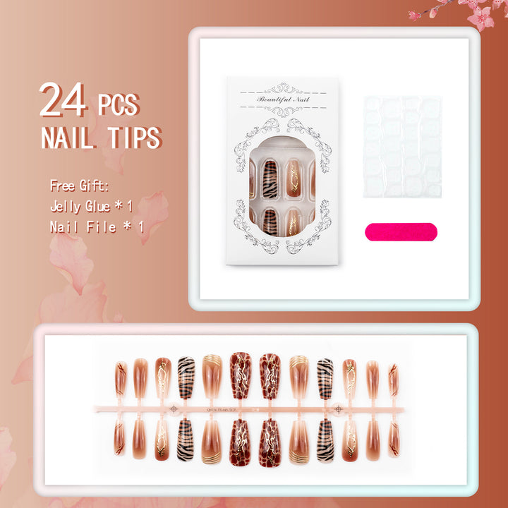 Exotisches Tierdruck Press-On Nagelset