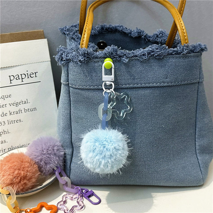Niedlicher Flauschiger Pom-Pom Schlüsselanhänger Karnz