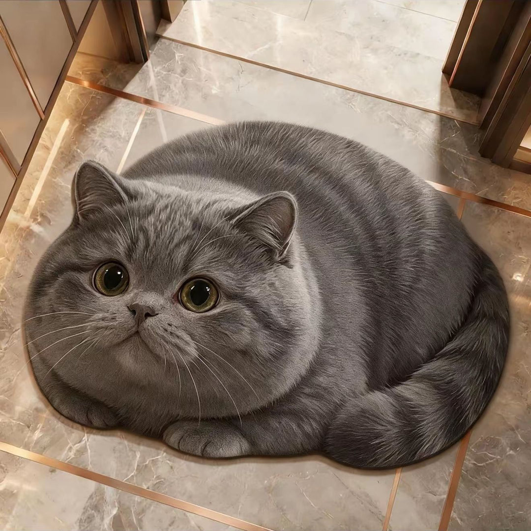Katzenmotiv rutschfester Badezimmerteppich