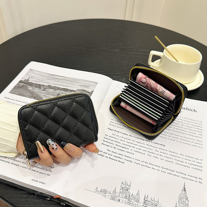 Gepolsterte zippered kompakte Brieftasche