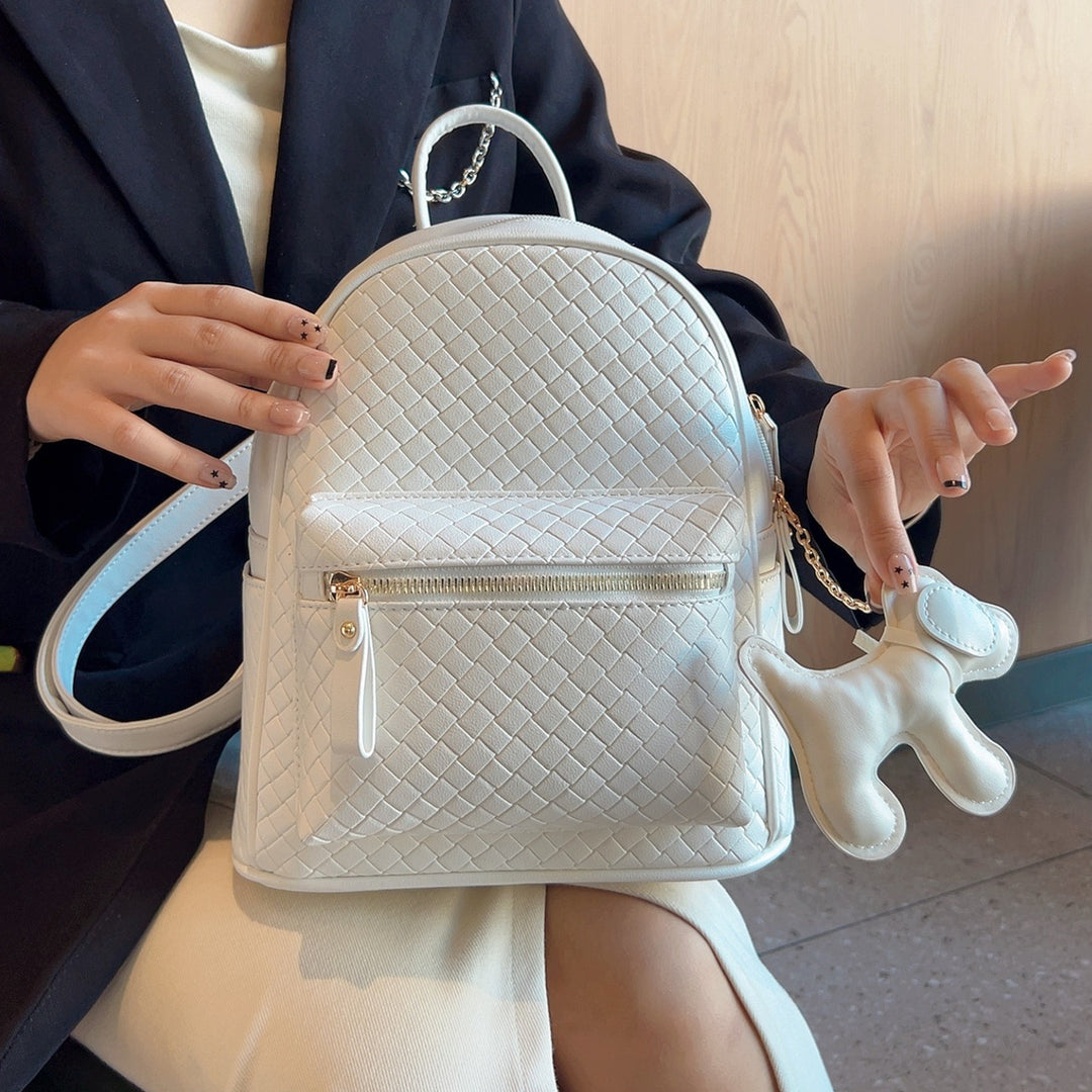 Gewebter Leder Mini-Rucksack Karnz