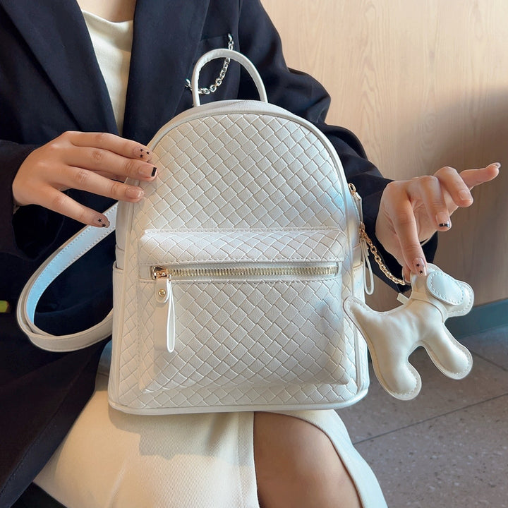 Gewebter Leder Mini-Rucksack Karnz