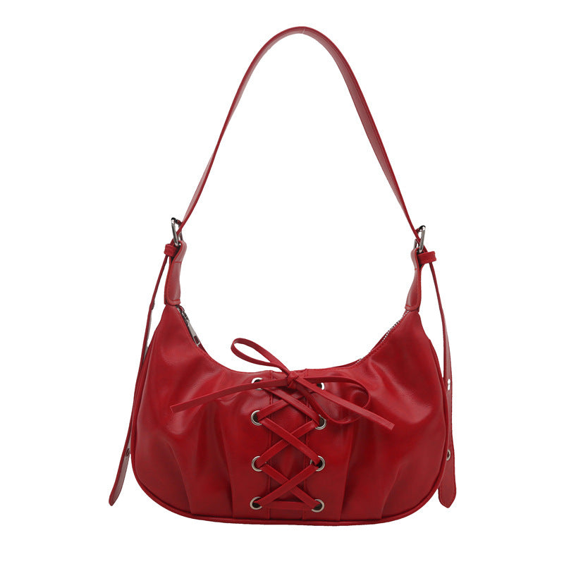 Stylische Schnür-Schultertasche