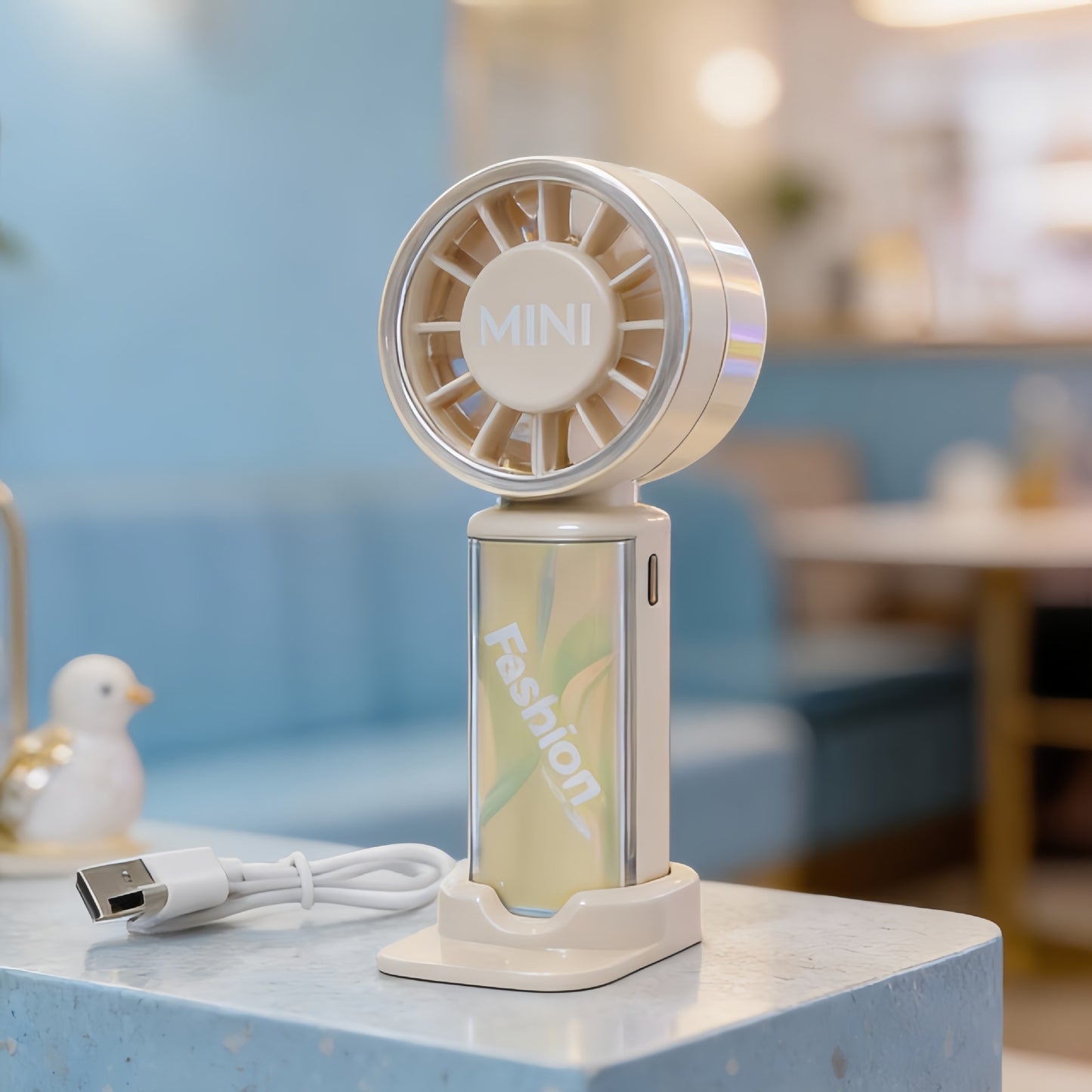 Damen Tragbarer Tischventilator mit digitaler Temperaturanzeige Karnz