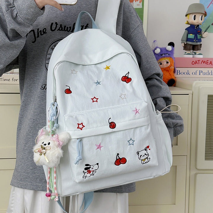 Verspielter Charakter Bestickter Schulrucksack Karnz