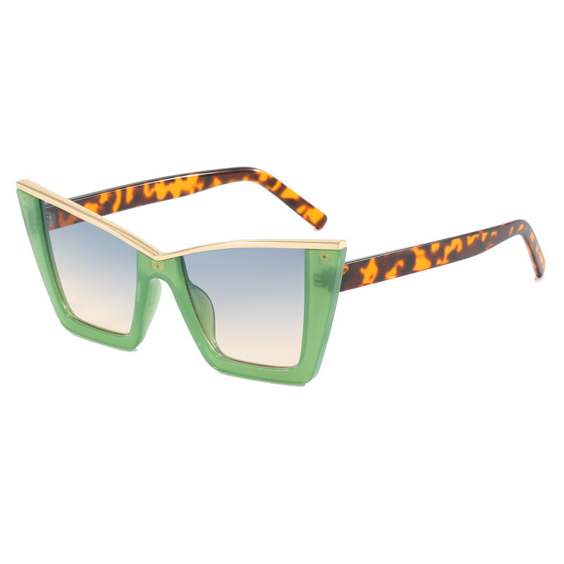 Damen quadratische Sonnenbrille mit goldenen Details Karnz