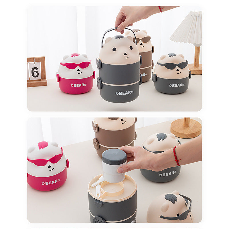Süßer Bären Themen Tragbarer Snackbehälter