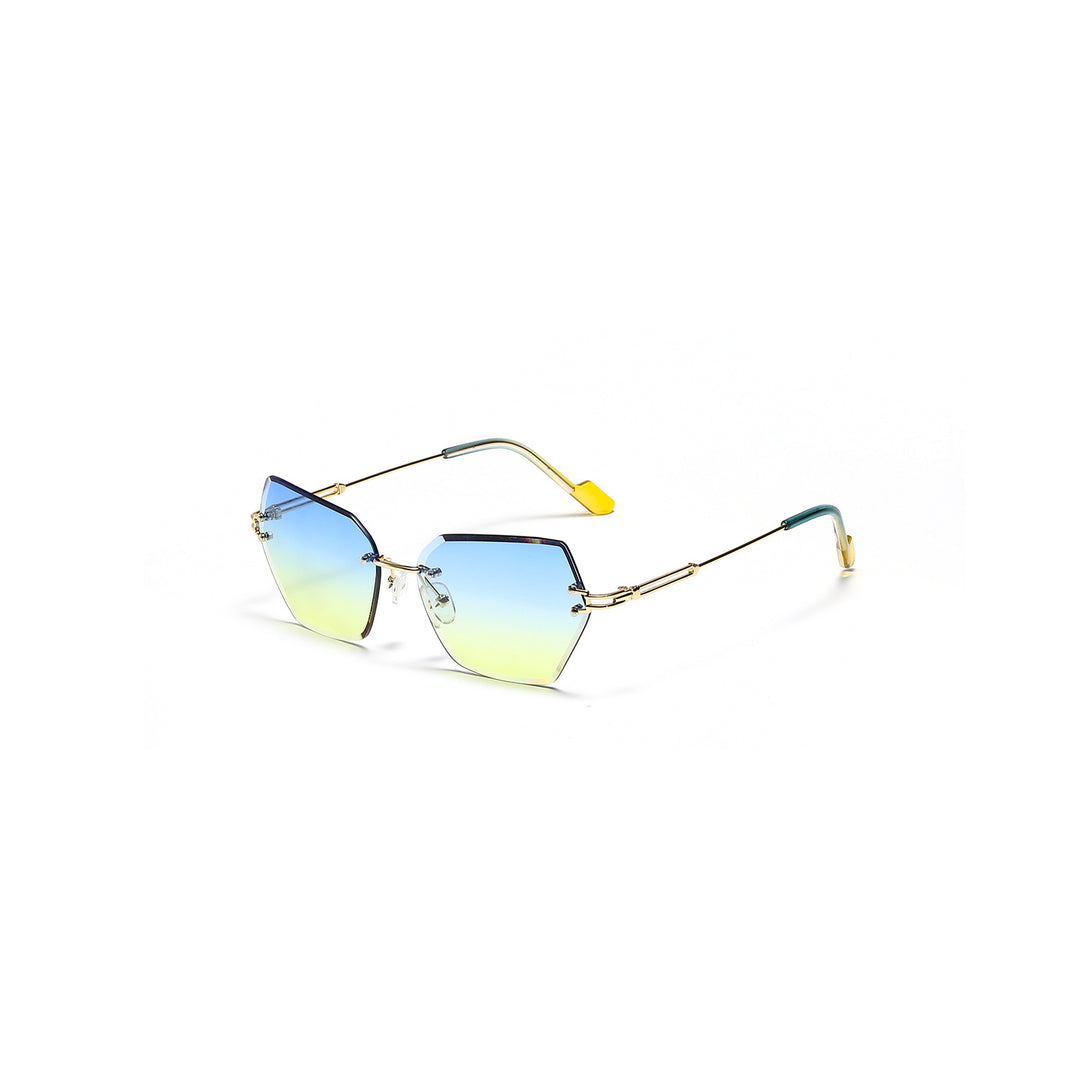 Damen moderne Sonnenbrille mit stilvollem sechseckigem Rahmen Karnz