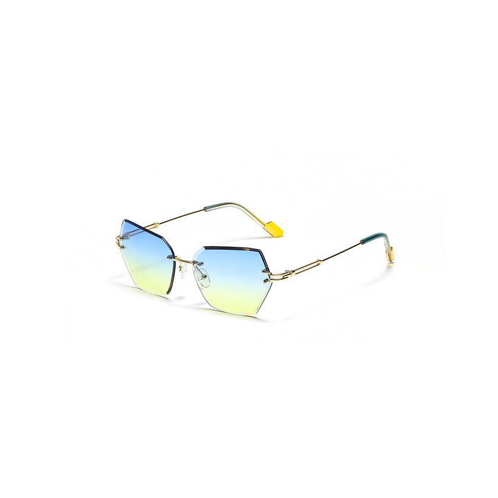 Damen moderne Sonnenbrille mit stilvollem sechseckigem Rahmen Karnz