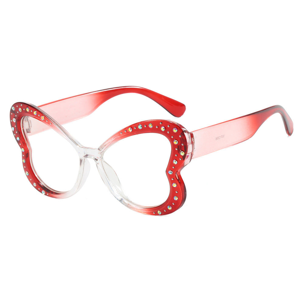 Damen verspielte Herz-Sonnenbrille mit Glitzerakzenten Karnz