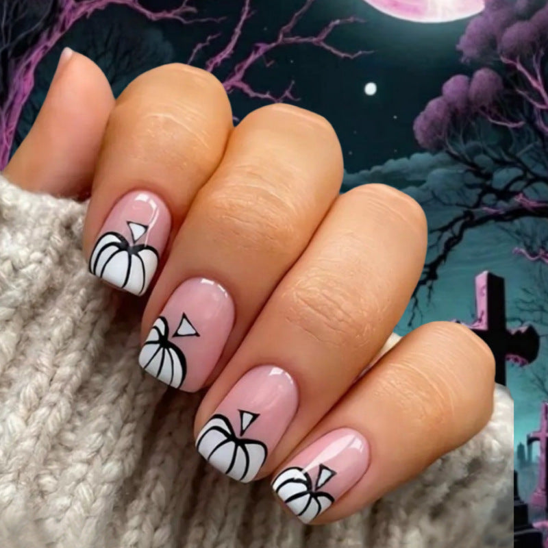 Künstlerisches Halloween-Themen Press-On Nagelset Karnz 1787225300