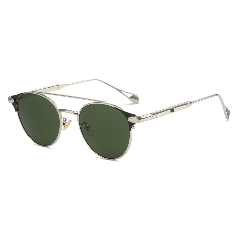 Damen runde Vintage-Sonnenbrille mit hochwertigem Metallrahmen und robustem Design Karnz