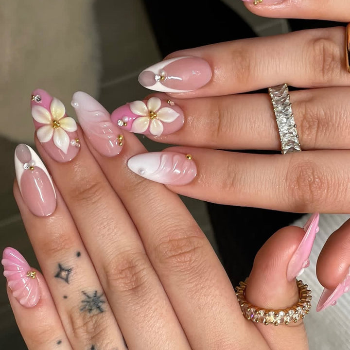 Elegante florale Acryl-Nagelverlängerungen Karnz 1789713211