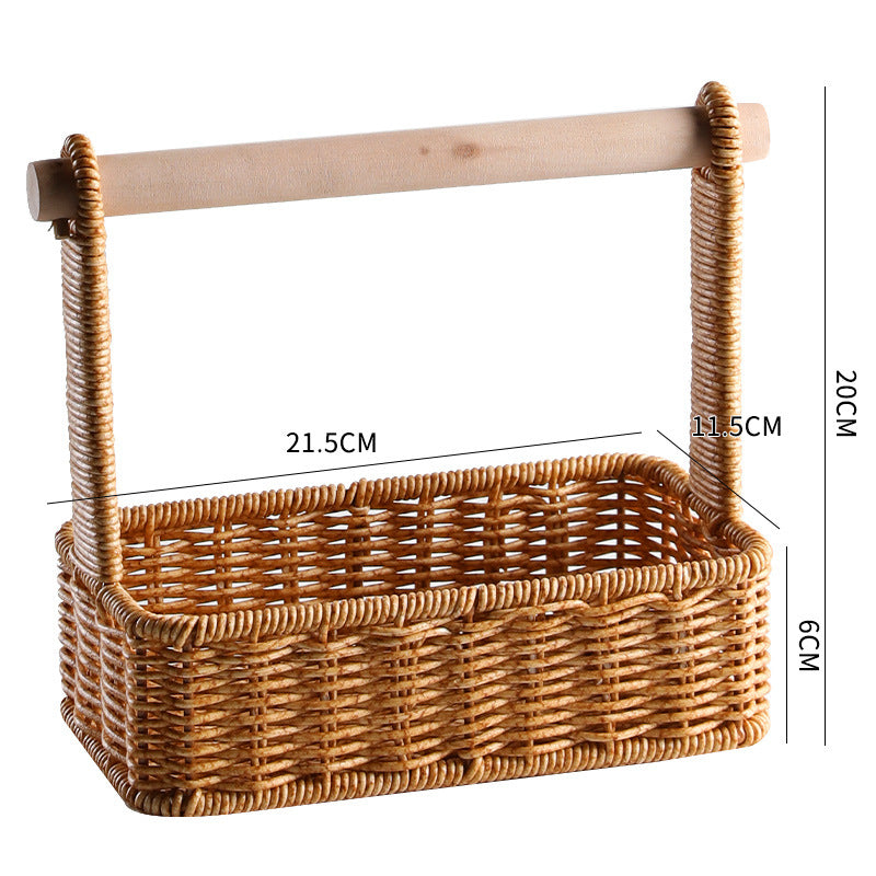 Unisex Moderner Aufbewahrungskorb mit stilvollem Holzgriff Karnz