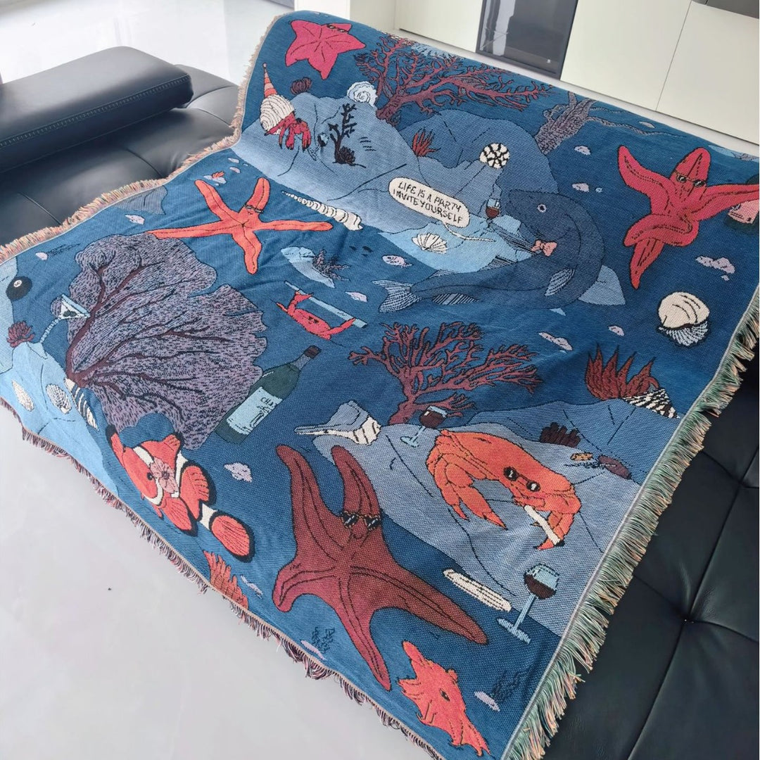 Künstlerische Jacquard-Wurfdecke