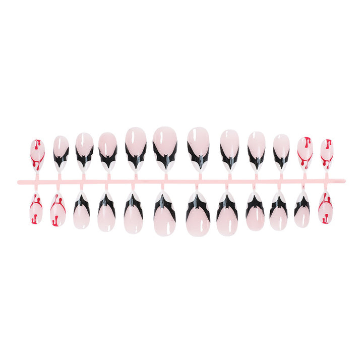 Künstlerisches Press-On-Nagelset mit einzigartigen grafischen Designs Karnz