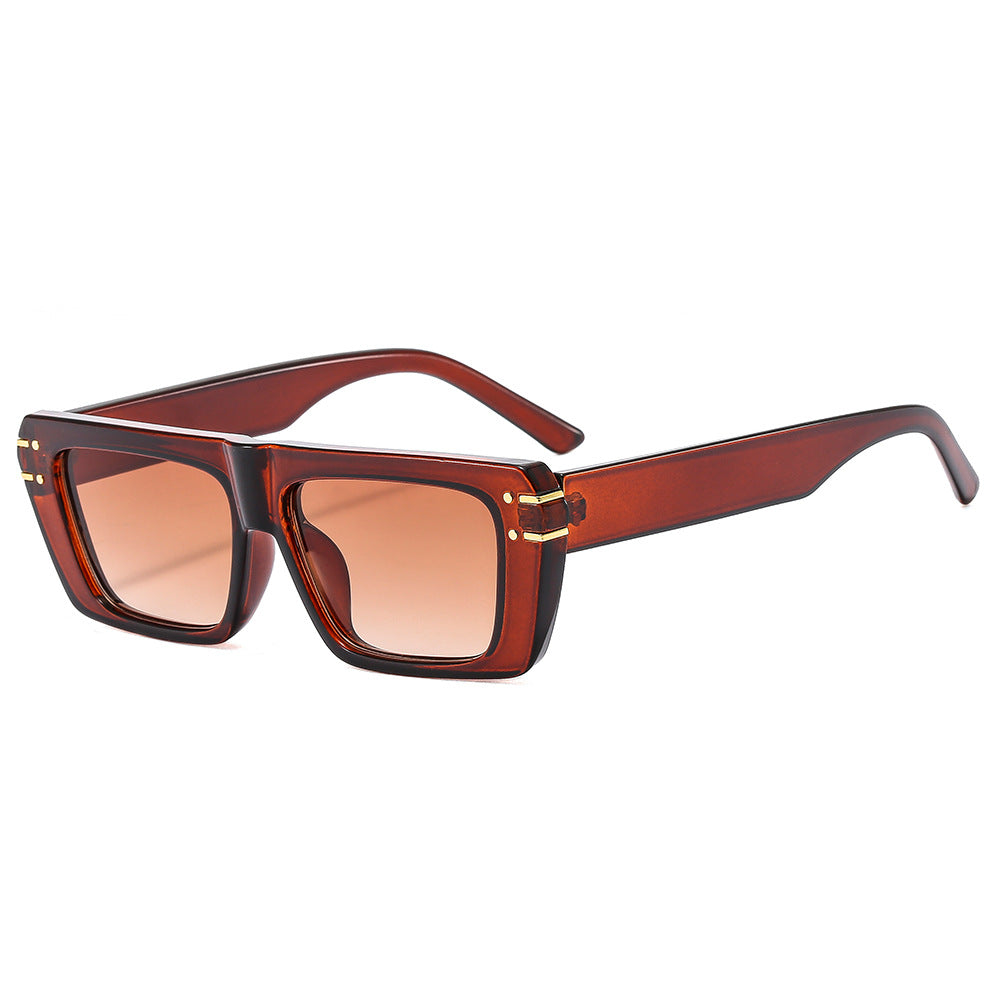 Damen modische quadratische Sonnenbrille mit glänzenden Akzenten Karnz