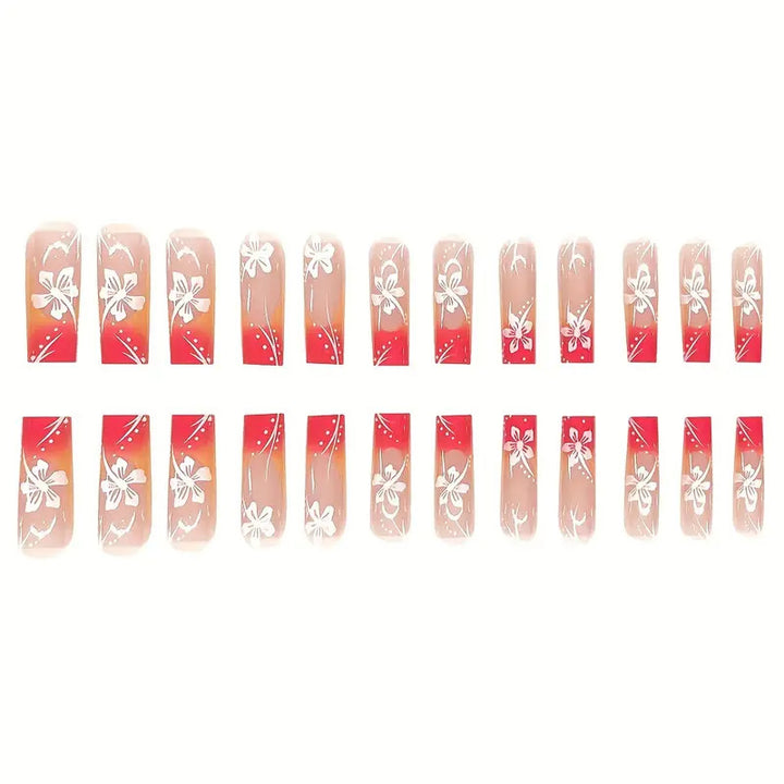 Vibrantes Farbverlauf Press-On Nagelkunst Set Karnz