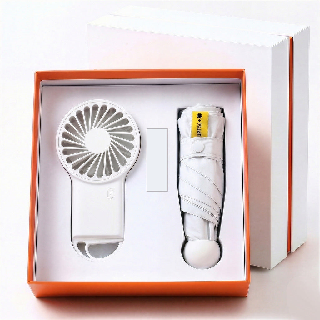 Damen Multifunktionales Set aus tragbarem Ventilator und Regenschirm Karnz