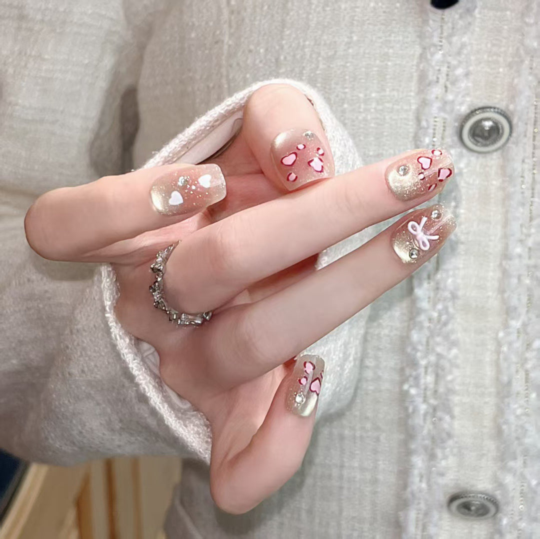 Premium Glitzernde Press-On Nagelerweiterungen Karnz