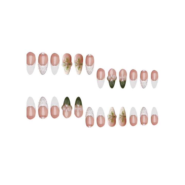 Elegante florale Press-On-Nagelkunst Karnz