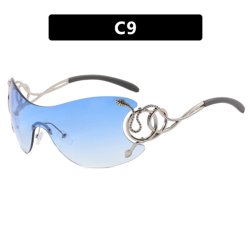 Damen futuristische Sonnenbrille mit verspieltem Design Karnz