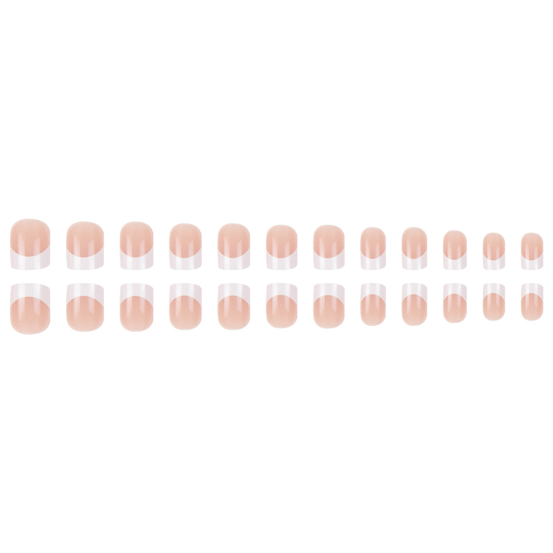 Elegante French Tip Press-On Nagelkunst Karnz
