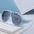 Damen extravagante Sonnenbrille mit stylishem transparenten Rahmen Karnz