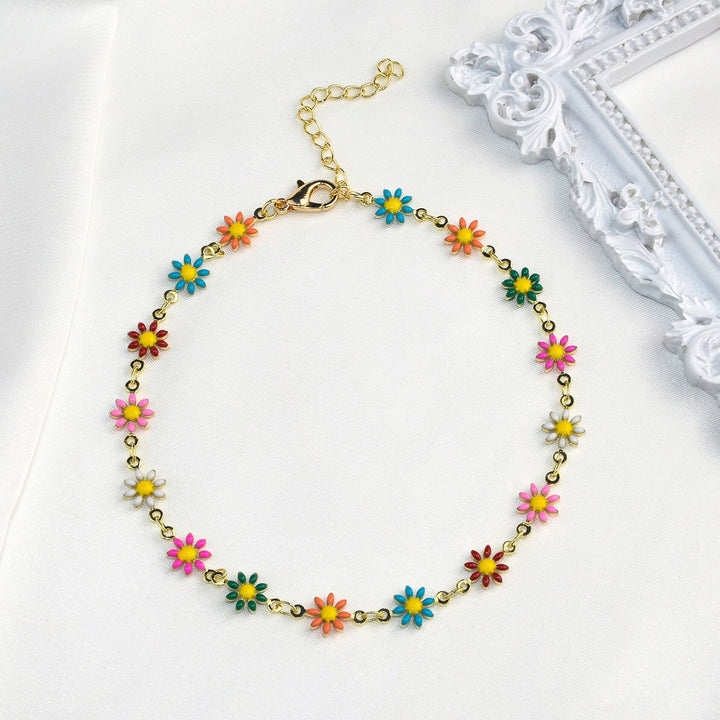 Buntes Floral Kettenarmband Karnz