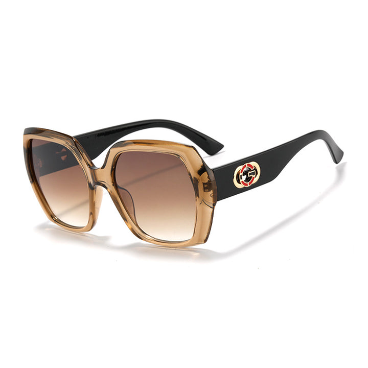 Fette oversized hexagonale Sonnenbrille