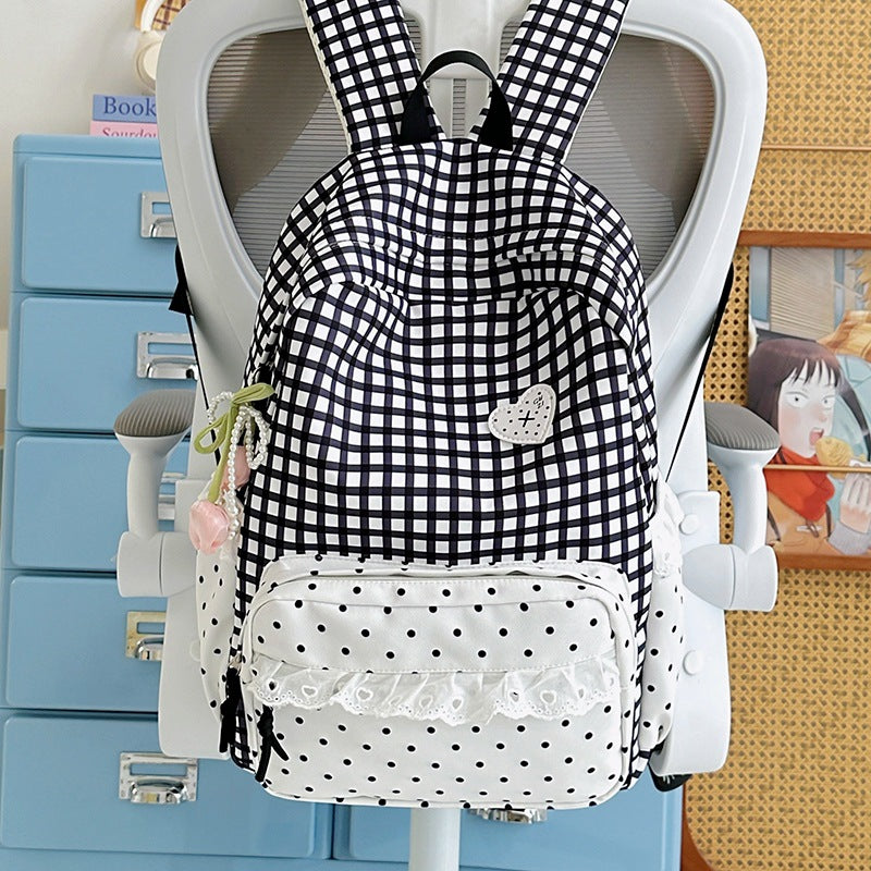 Stylisher Gingham-Muster Rucksack Karnz
