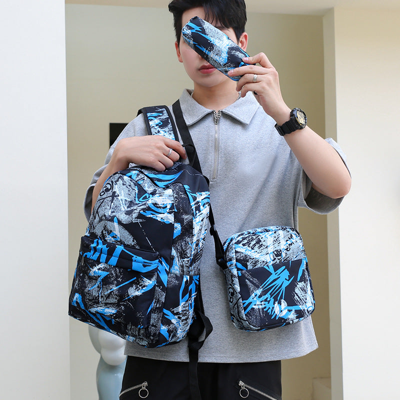 Graffiti-Druck Multifunktionaler Rucksack-Set Karnz