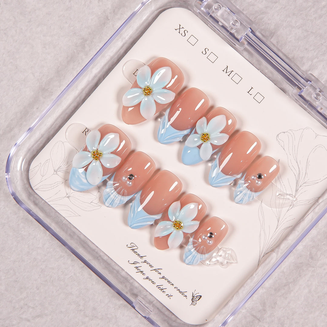 Blumen Schmuck Press-On Nagel Verbesserungen