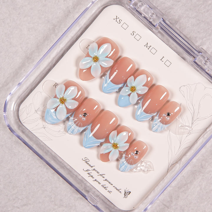 Blumen Schmuck Press-On Nagel Verbesserungen