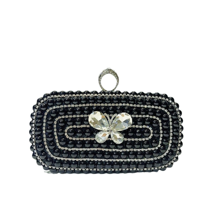 Perlenbesetzte Schmetterlings-Abend-Clutch