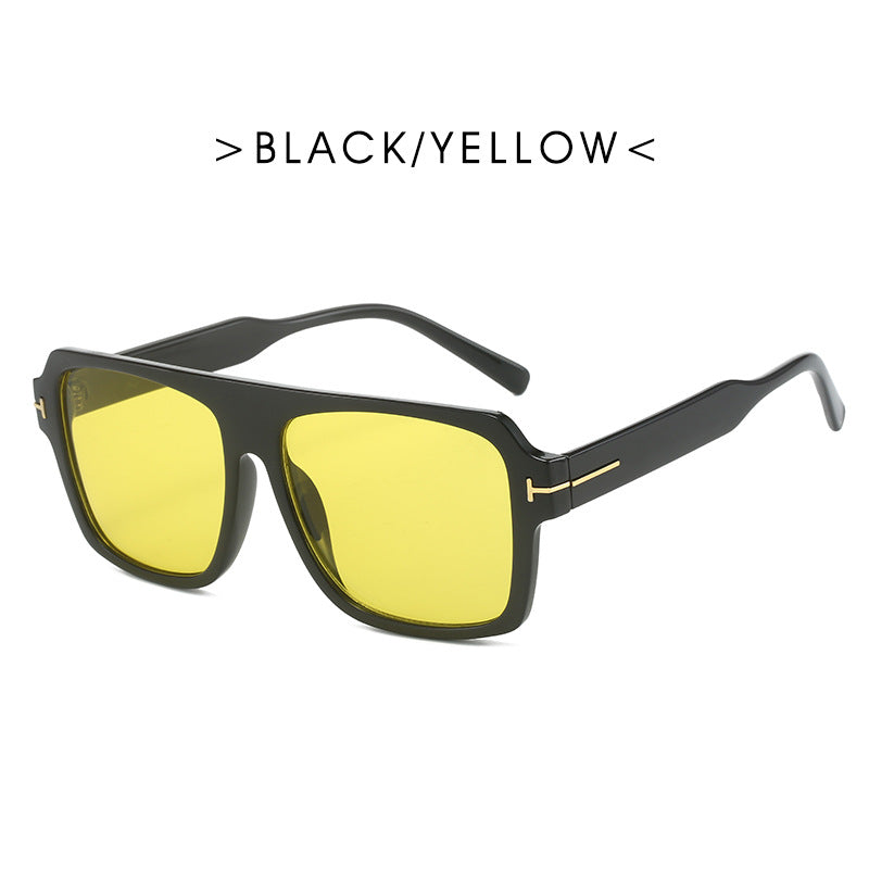 Damen quadratische Sonnenbrille mit modischem, transparentem Rahmen Karnz
