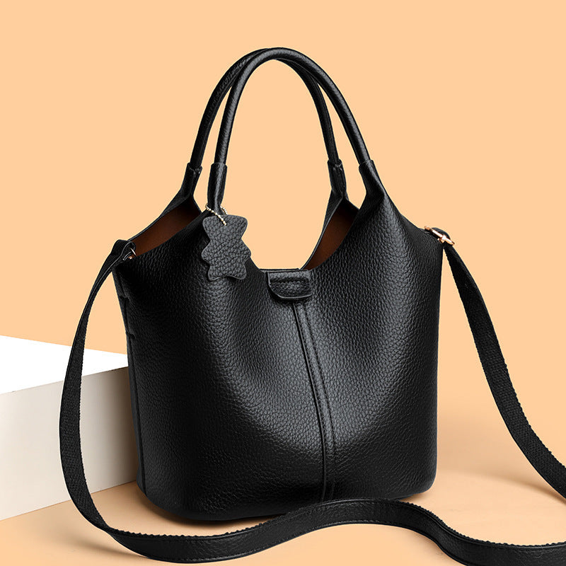 Chic Strukturierte Leder Tote Bag