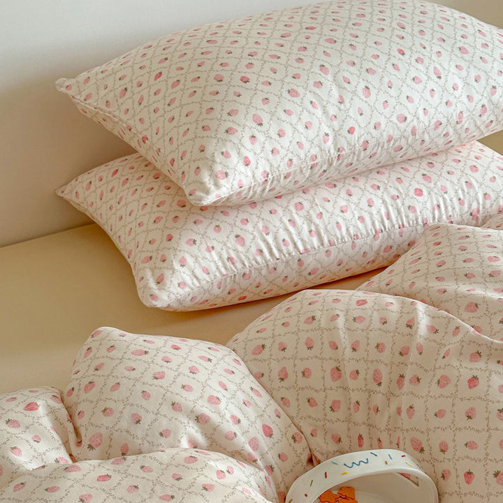 Plaid Baumwollsatin Bettbezug und Kissenbezug Bettwäsche Set